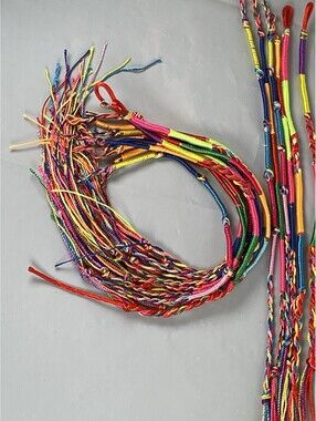 Lot of 20 Braided Friendship Bracelets Woven String Hippie Boho Stackable Anklet